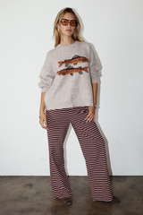 Dark Slate Gray Trout About Sweater Sweater