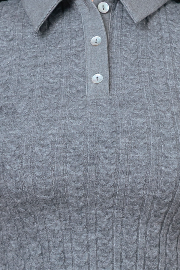 Light Slate Gray Alayna Knit Crop Top Top
