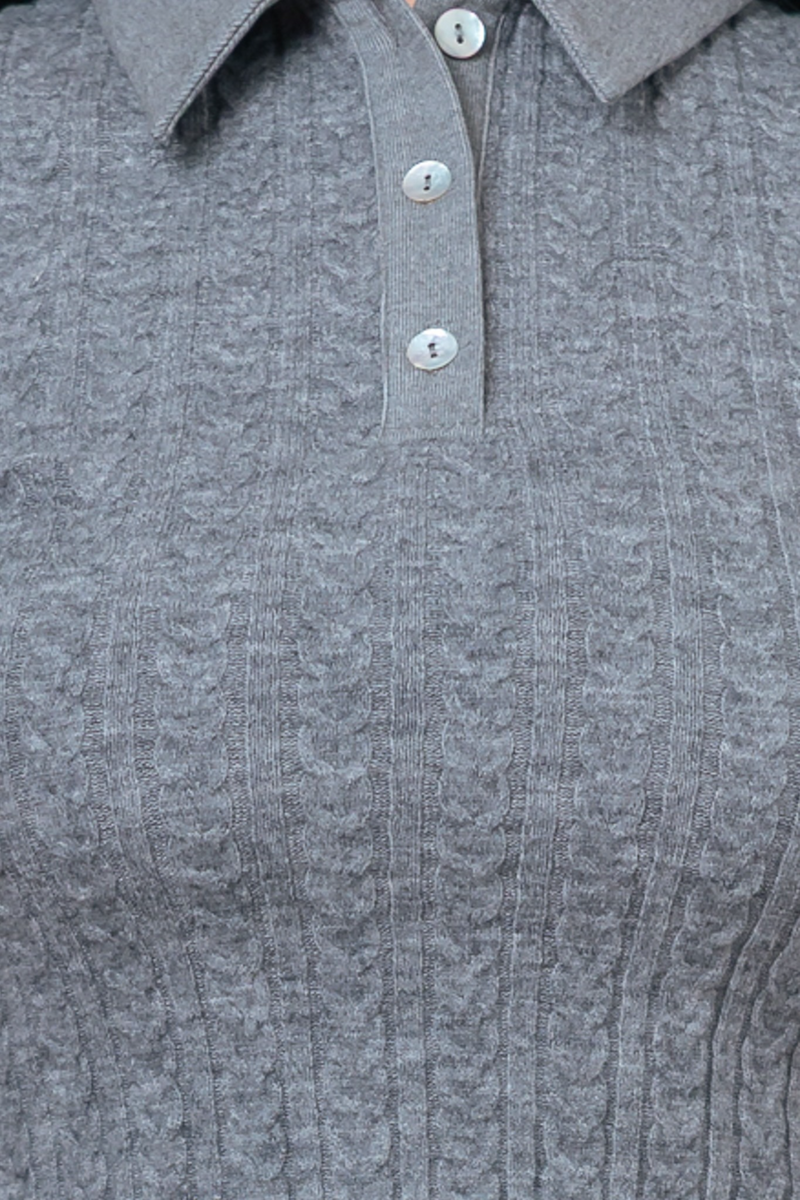 Light Slate Gray Alayna Knit Crop Top Top