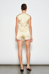 Lavender Clarissa Satin Shorts Short