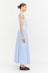 Lavender Audrey Mixed Media Asymmetrical Midi Midi Dress
