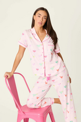 Misty Rose Whimsy Sip Happens Cropped PJ Set PJ Set