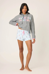 Antique White Doggone Cold Dog Pointelle Shorts PJ Shorts