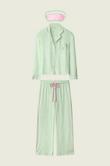 Antique White Pupcation Palms Kiwi Stripe 3-Piece PJ Set PJ Set