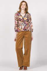 Light Gray Akira Top in Ruby Cascade Top