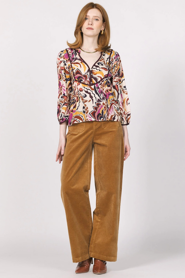 Light Gray Akira Top in Ruby Cascade Top