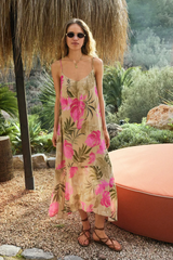Dim Gray Benson Ula Tropical Midi Dress Midi Dress