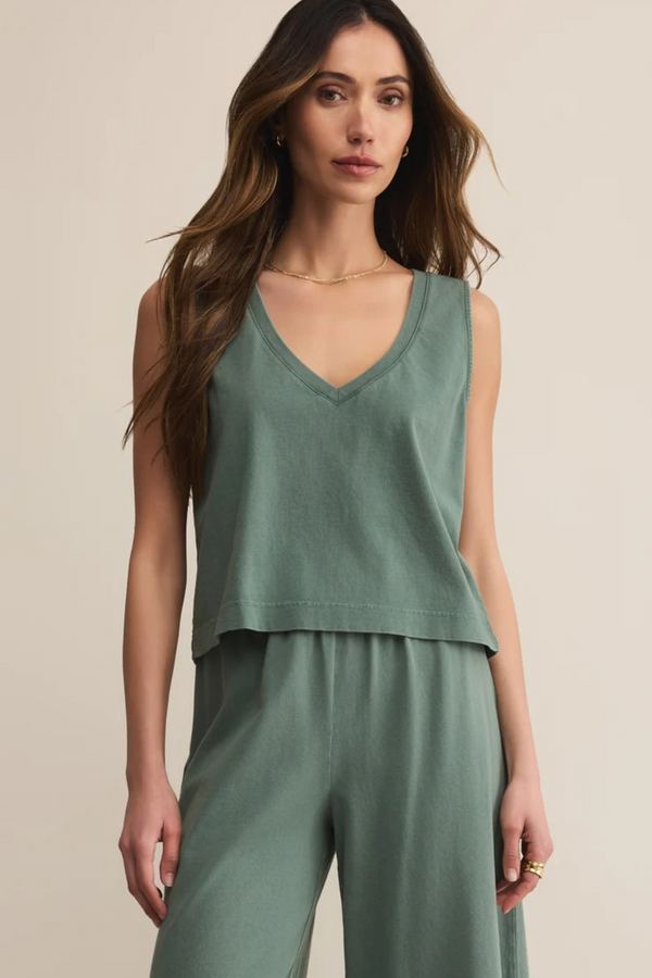 Light Gray Sloane V-Neck Top Top