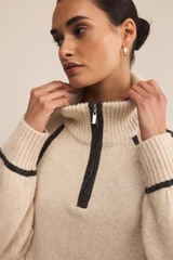 Tan Alps Half Zip Sweater Sweater