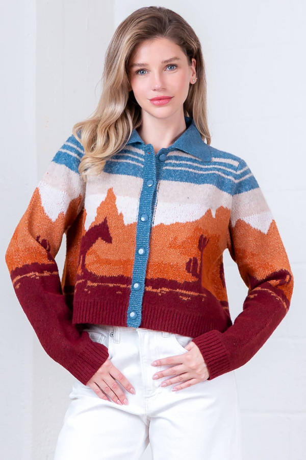 Light Gray Dust & Dreams Western Cardigan Cardigan