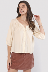 Light Gray Dusk Cotton Blouse Blouse