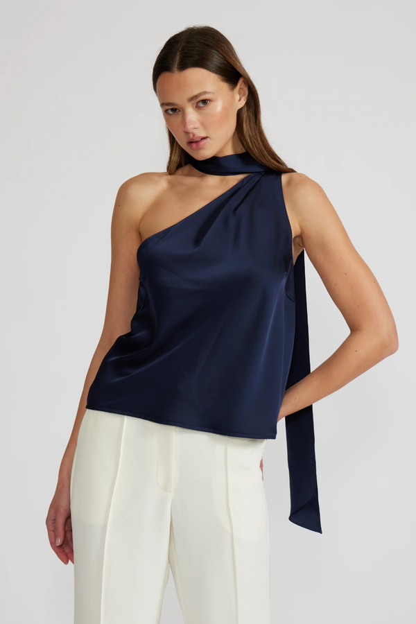 Light Gray Susan Tie Neck Top Top