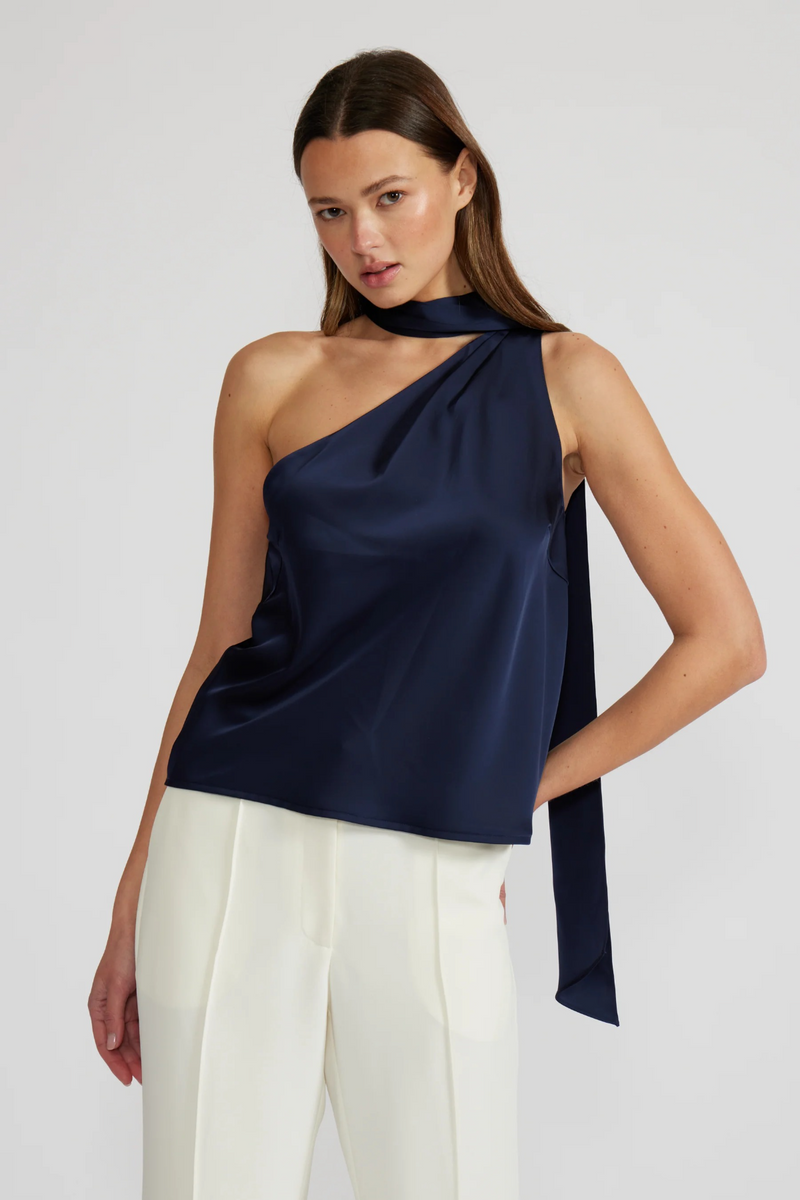 Light Gray Susan Tie Neck Top Top