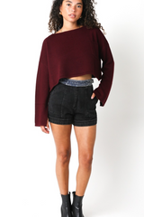 Antique White Betty Cropped Sweater Sweater