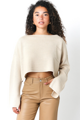 Light Gray Betty Cropped Sweater Sweater