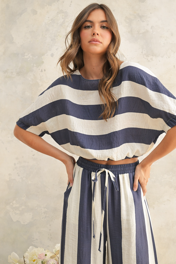 Light Gray Young Striped Top Top