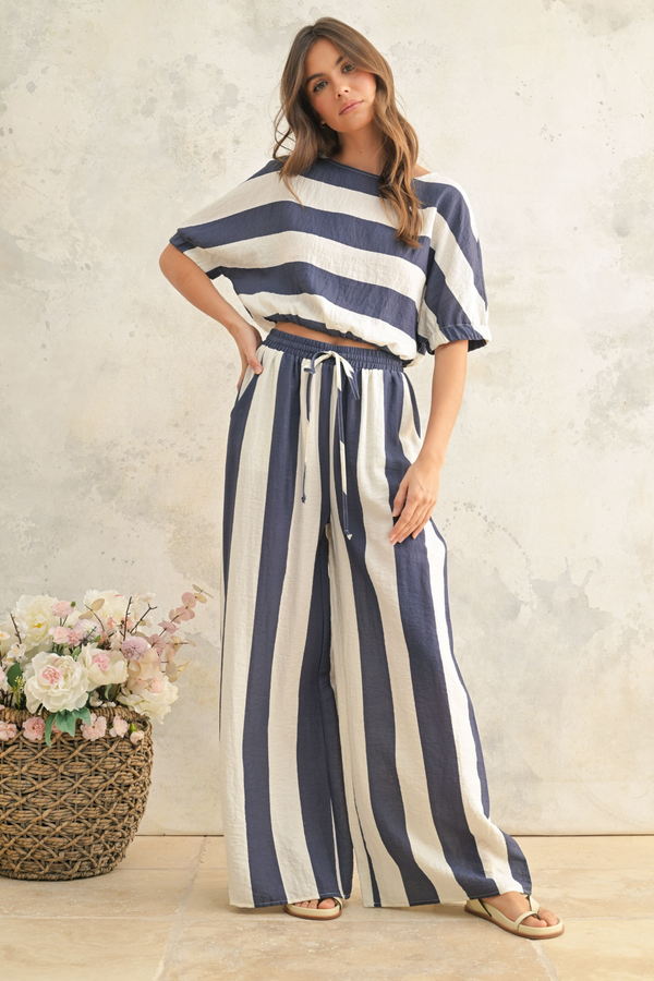 Light Gray Perry Wide Stripe Pant Pant