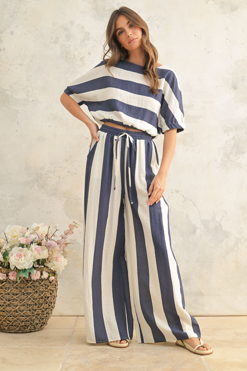 Light Gray Perry Wide Stripe Pant Pant