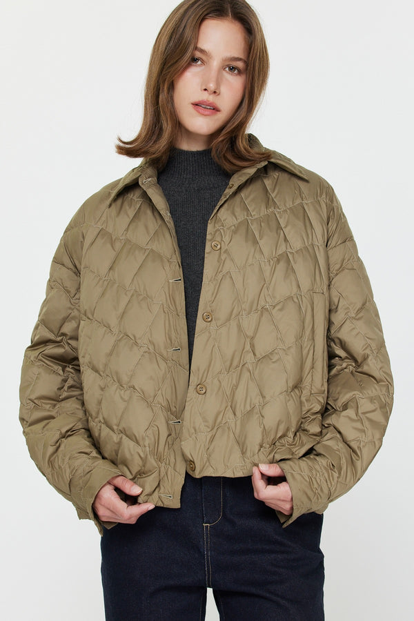 Gray Remington Cropped Quilted Jacket Jacket