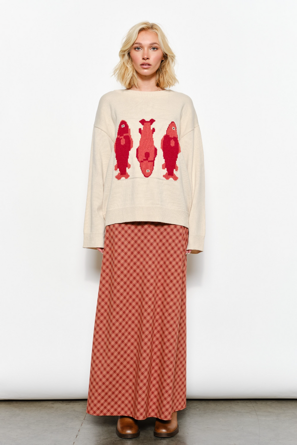 Beige Shawnee Fish Sweater Sweater