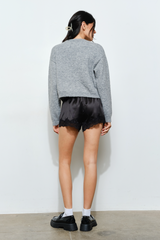 Light Gray Bennie Zip Cardigan Cardigan