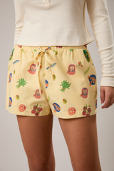 Gray Mediterranean Mood Pajama Short Pajama Shorts