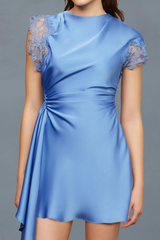 Cornflower Blue Zina Ruched Mini Dress Mini Dress