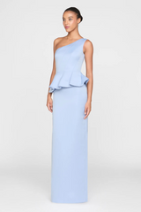 Powder Blue Zenobia | Duchess Satin Gown Formal Dress