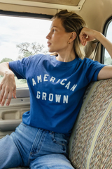 White Smoke American Boyfriend Tee Graphic Tee