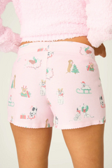 Misty Rose Peace & Pawlidays Dog Print Shorts Pajama Shorts