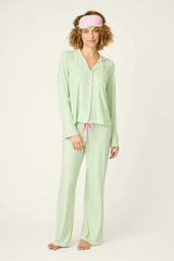 Antique White Pupcation Palms Kiwi Stripe 3-Piece PJ Set PJ Set