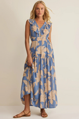 Light Gray Malene Bloom Floral Maxi Dress Maxi Dress