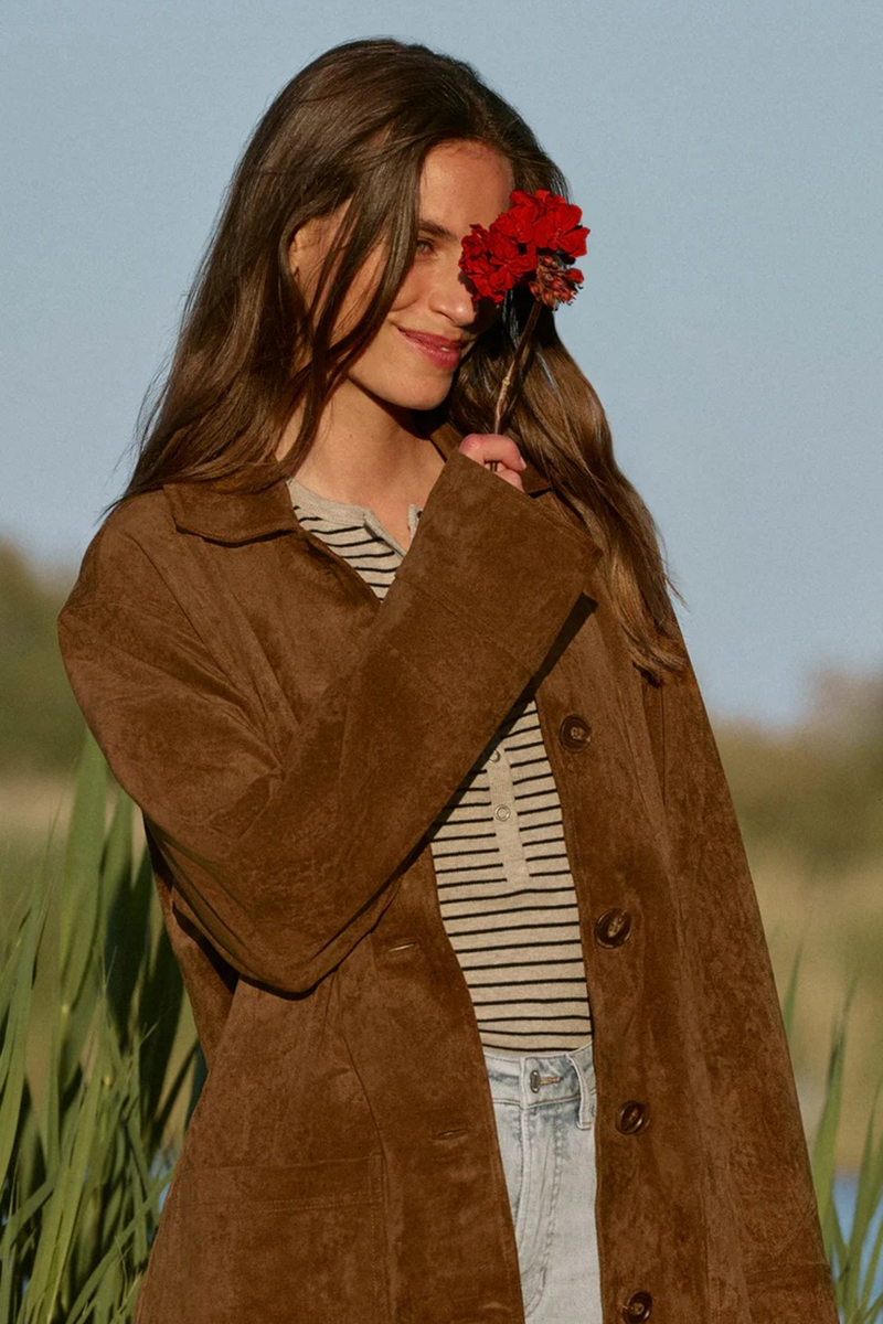 Saddle Brown Decker Suede Chore Jacket Jacket