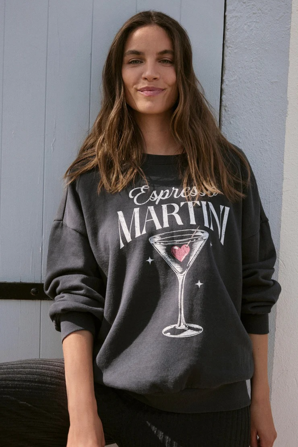 Dark Slate Gray Oversized Espresso Martini Sweatshirt Sweatshirt