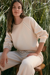 Rosy Brown All Around Embroidered Sweatshirt Sweatshirt