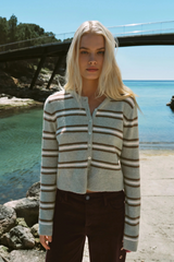 Black Medina Cozy Stripe Cardigan Cardigan