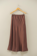 Gray Amberleigh Satin Maxi Skirt Maxi Skirt