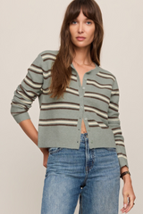 Light Gray Medina Cozy Stripe Cardigan Cardigan