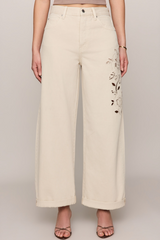 Light Gray The Show Off Denim High Rise Bowed Jeans