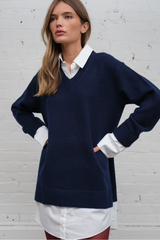 Black Franklin Sweater Shirt Dress Mini Dress