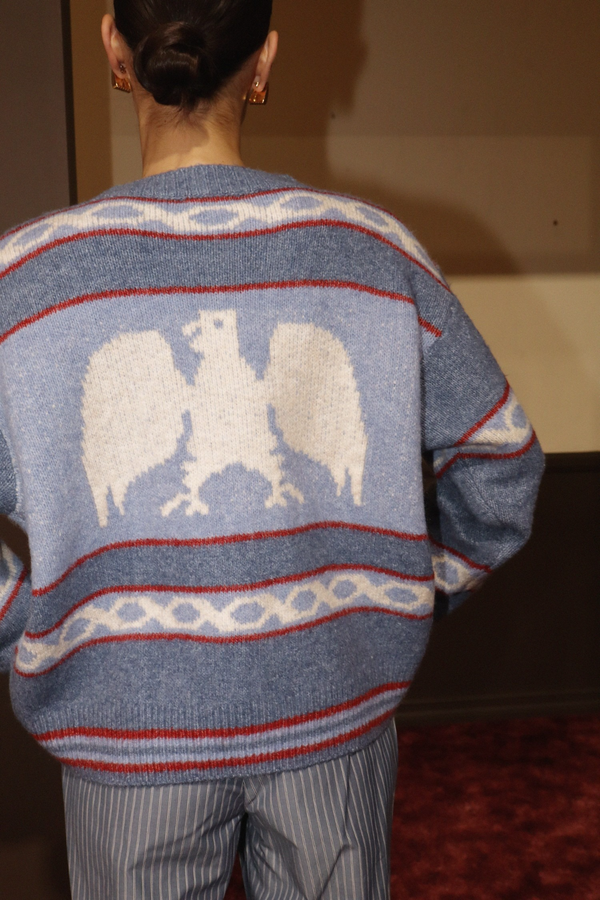 Dark Slate Gray Antlers & Wings Pullover Sweater Sweater