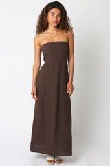 Dark Slate Gray Babette Linen Maxi maxi dress