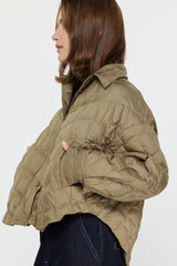 Light Gray Remington Cropped Quilted Jacket Jacket
