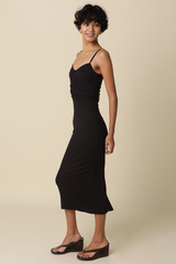 Gray Barbara Ruched Bodycon Dress Maxi Dress