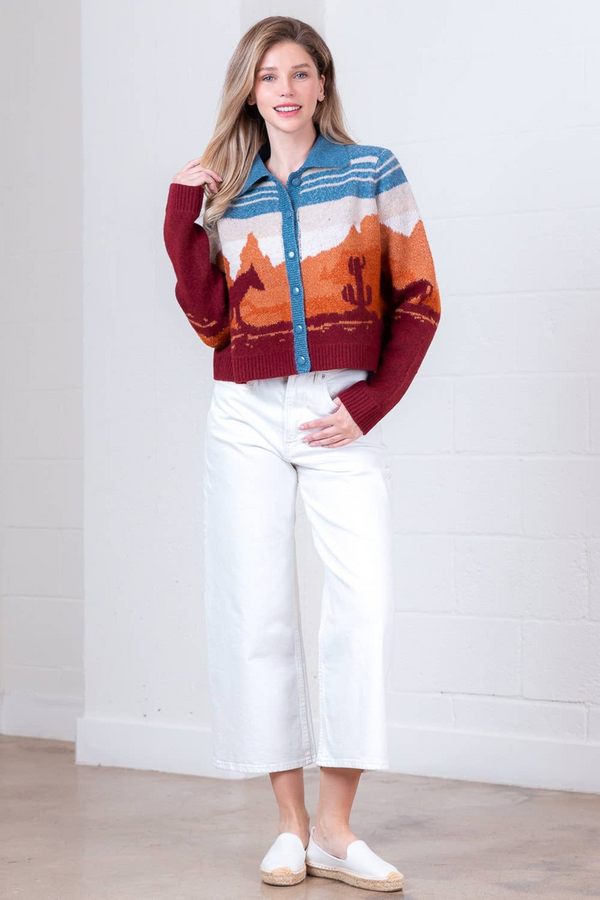 Light Gray Dust & Dreams Western Cardigan Cardigan