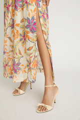 Lavender Kai Skirt in Stitched Flower Maxi Skirt