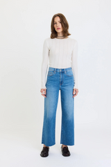 Lavender Pleaser High Rise Wide Ankle | Wavy Jeans