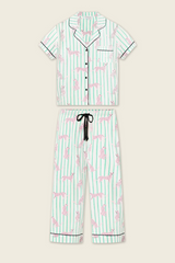 Antique White Whimsy Cool Cat Cropped PJ Set PJ Set