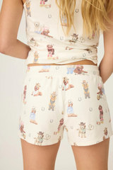 Antique White Ruff On The Range Dog Print Shorts Short