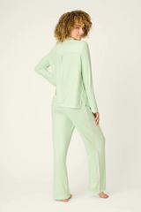 Antique White Pupcation Palms Kiwi Stripe 3-Piece PJ Set PJ Set